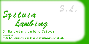 szilvia lambing business card